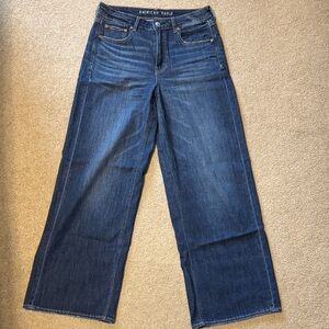 American Eagle Outfitters Dark Blue baggy wide leg jeans